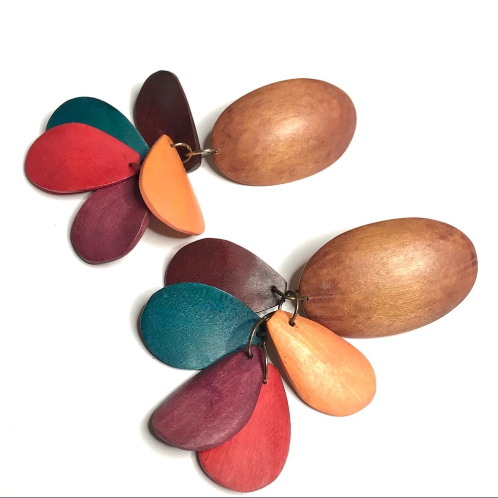 Vintage Dangle Statement Lightweight Earrings - image 1